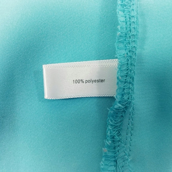 Essentials Blue Button Front Short Cuffed Sleeve Career Blouse Womens 4X - Picture 8 of 11